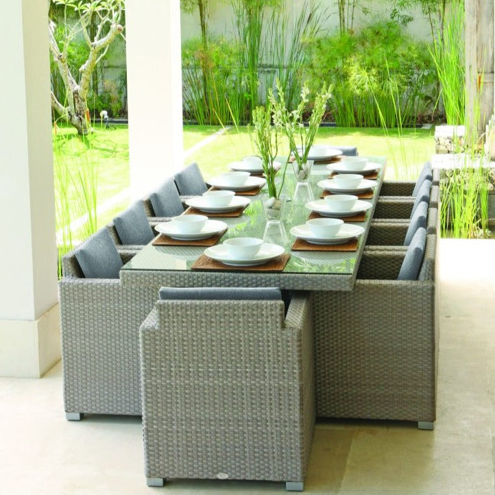 Skyline Design Pacific Rattan Ten Seat Rectangular Garden Dining Set
