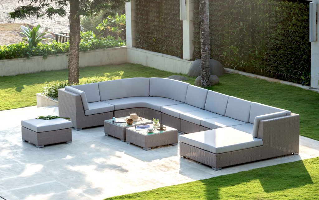 Skyline Design Pacific Rattan Curved Modular Garden Corner Sofa