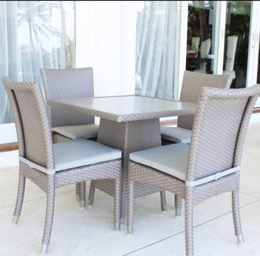 Skyline Design Palos Rattan Four Seat Square Garden Dining Set