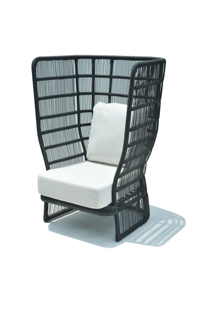 Skyline Design Black Rattan High Spa Lounging Chair