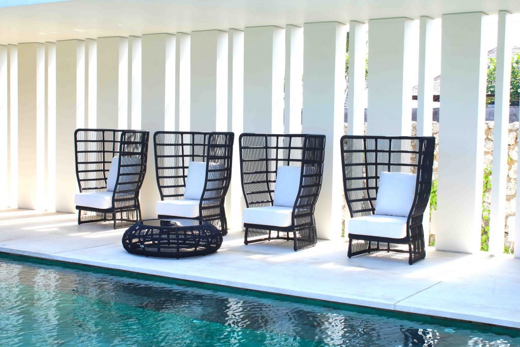 Skyline Design Black Rattan High Spa Lounging Chair