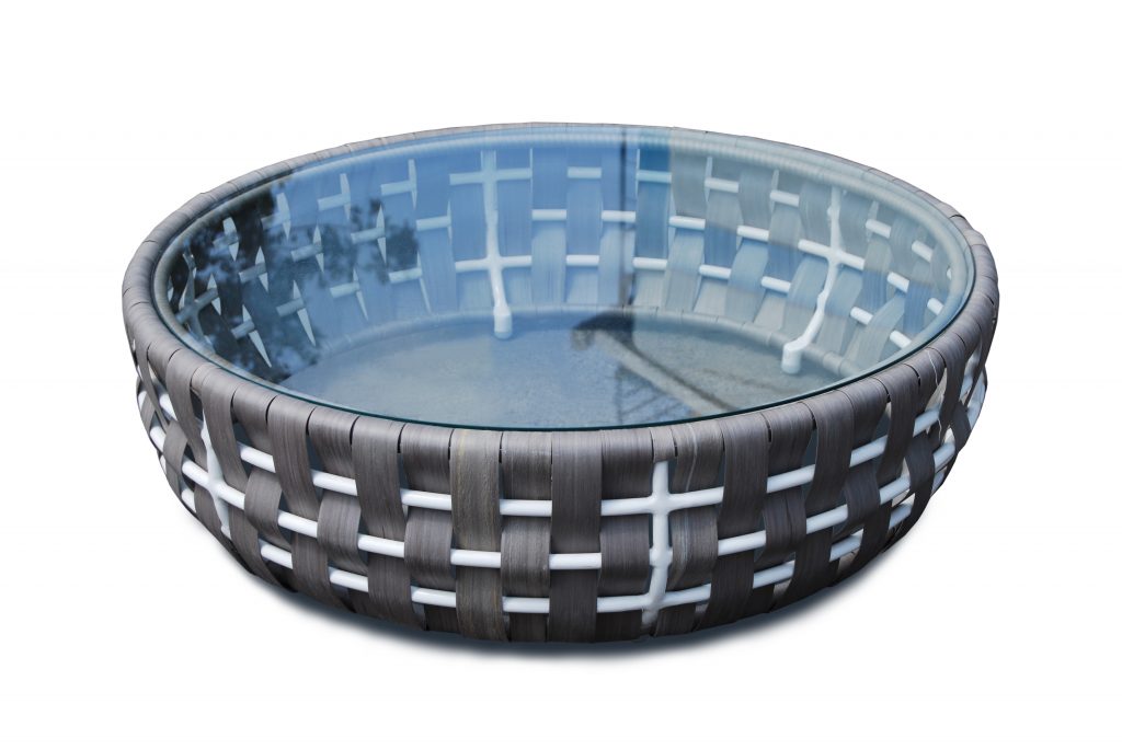 Skyline Design Strips Round Rattan Coffee Table