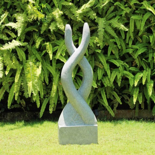 Twist stone landscaping sculpture Twist Stone Sculpture With Plinth