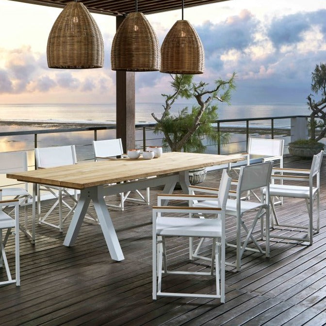 Skyline Design Outdoor Alaska Rectangular 200 x 100 With Teak Table Top