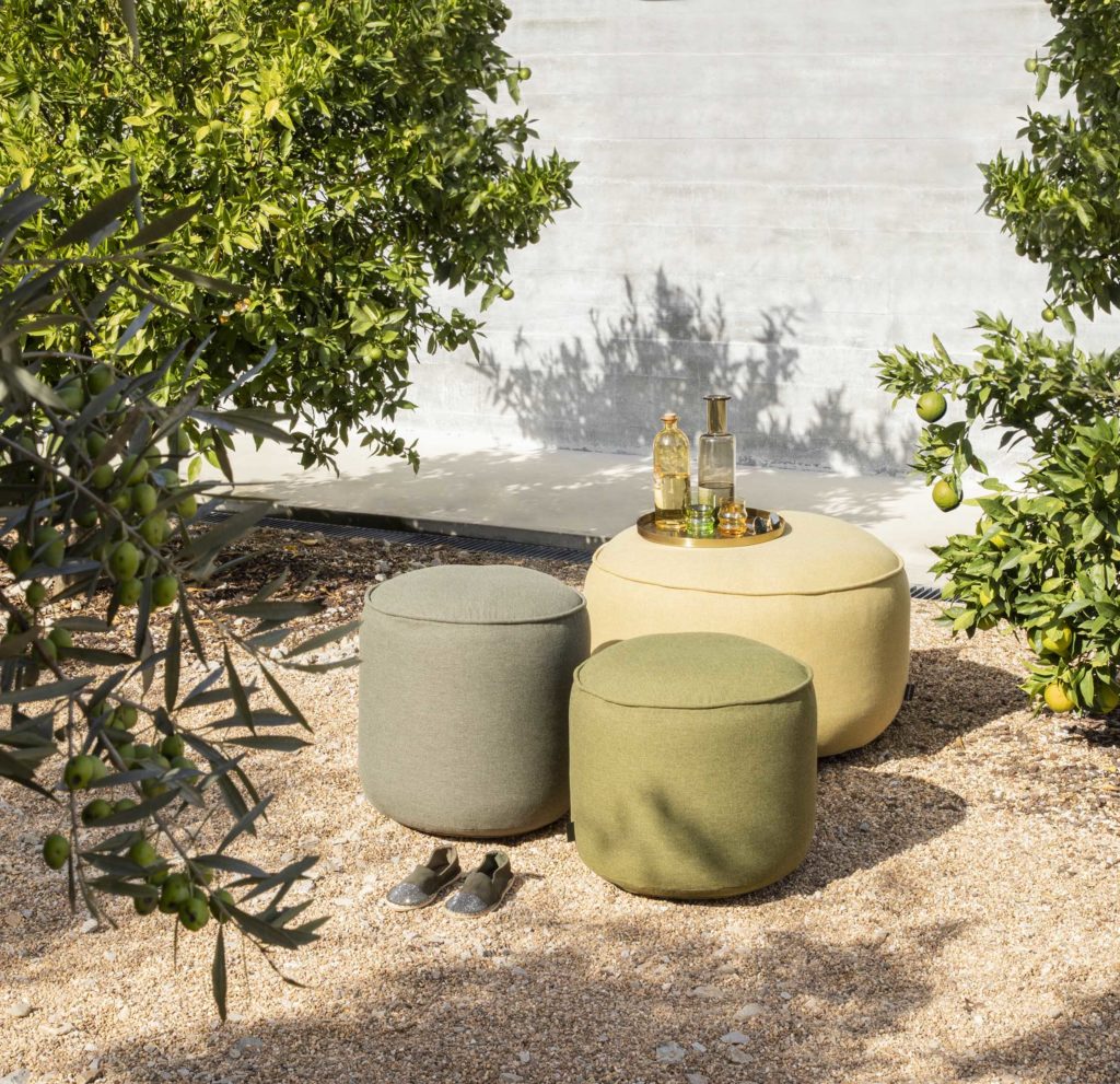 Skyline Design Bay Round Outdoor All Weather Pouf Stools