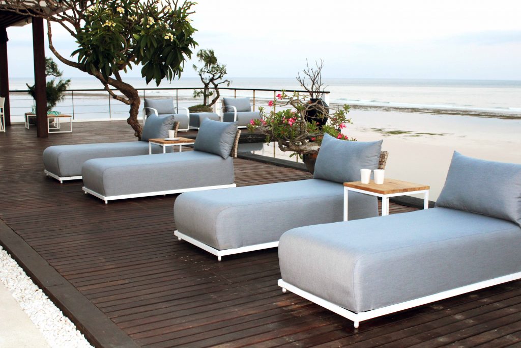 Skyline Design Nautic 50 x 50cm Metal Outdoor Side Table with Teak Top