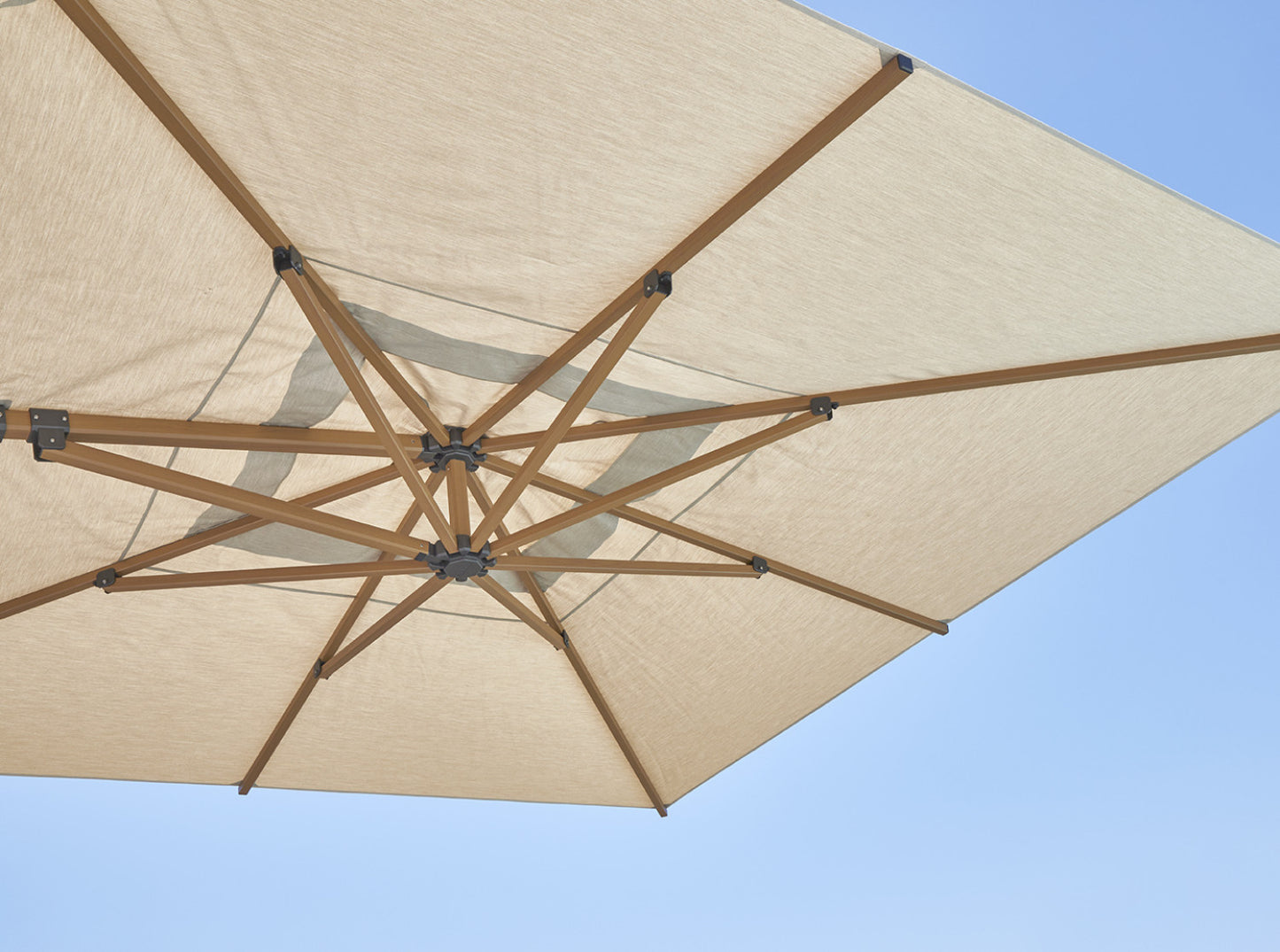 Carectere JCP-401 Square 3.7m x 3.7m Commercial Cantilever Parasol with Wheeled Parasol Base