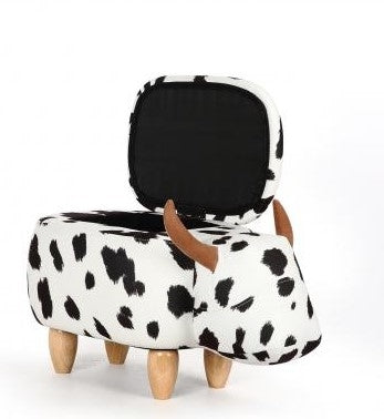 The Cow Animal Ottoman Footstool with Storage