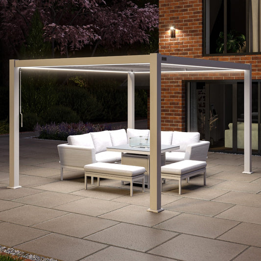 Aluminum White Pergola Gazebo with Louvered Roof 3m x 4m Frame