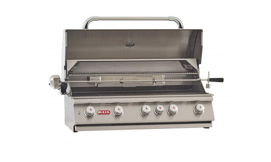 BULL BRAHMA 6 Burner Built in Natural Gas BBQ Grill Head with Rotisserie and Cover