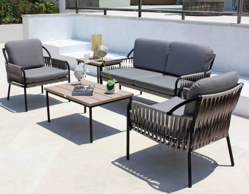 Skyline Design Chatham Silver Walnut Rattan Garden Love Seat Sofa