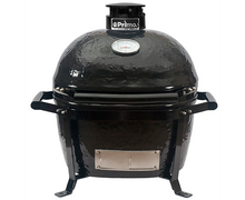 Load image into Gallery viewer, Primo Oval Junior 200 Ceramic Black Kamado BBQ with metal Cradle carrying system
