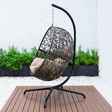 Load image into Gallery viewer, KD Single Rattan Garden Hanging Pod Egg chair and frame
