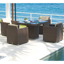 Load image into Gallery viewer, Skyline Design Pacific Rattan Four Seat Square Garden Dining Set
