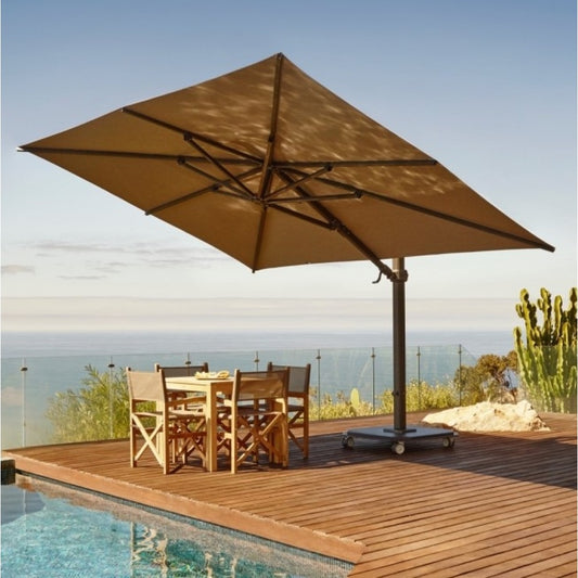 Carectere JCP-402 3m x 4.25m Rectangular Cantilever Parasol with Wheeled Parasol Base