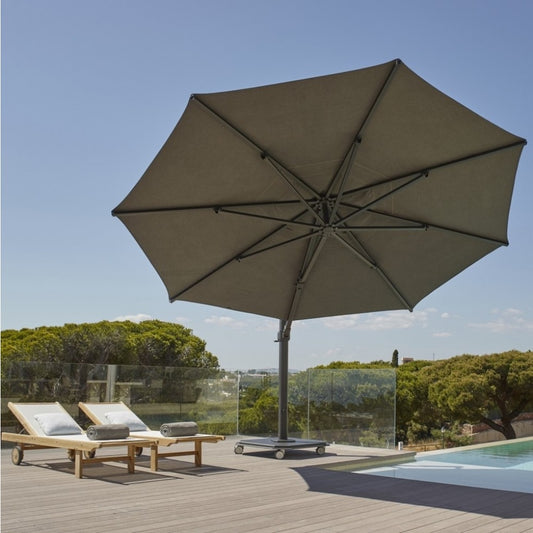 Carectere JCP-403 4M Round Commercial Cantilever Parasol with Wheeled 245kg Parasol Base